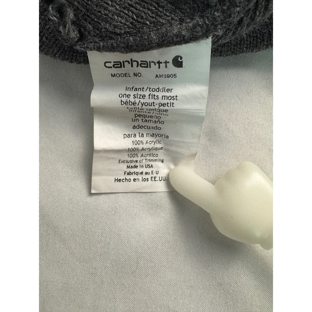 Carhartt Infant Toddler Beanie Hat Bundle 2 Pack Black Charcoal Grey AH8905